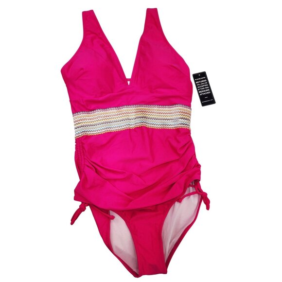 Womens Boombah Pink One-Piece Swimsuit Adjustable Straps Size M - Picture 1 of 7